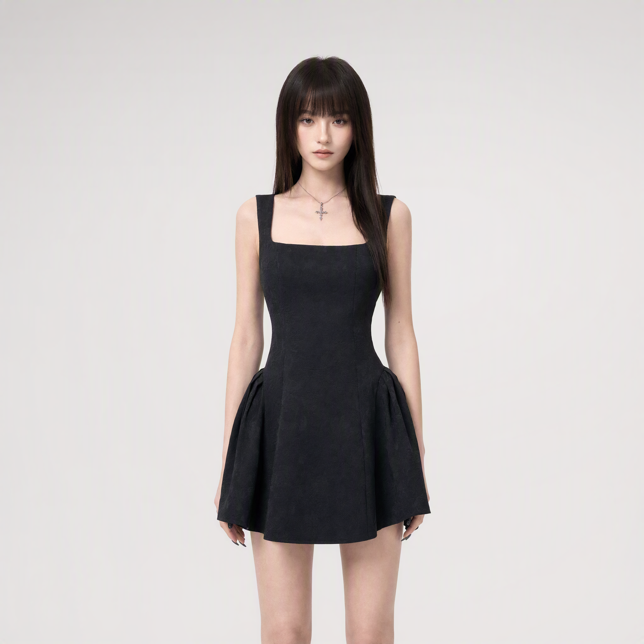 Jacquard Puff Mini Dress