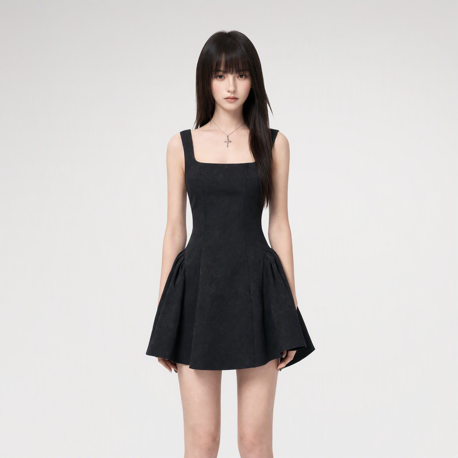 Jacquard Puff Mini Dress
