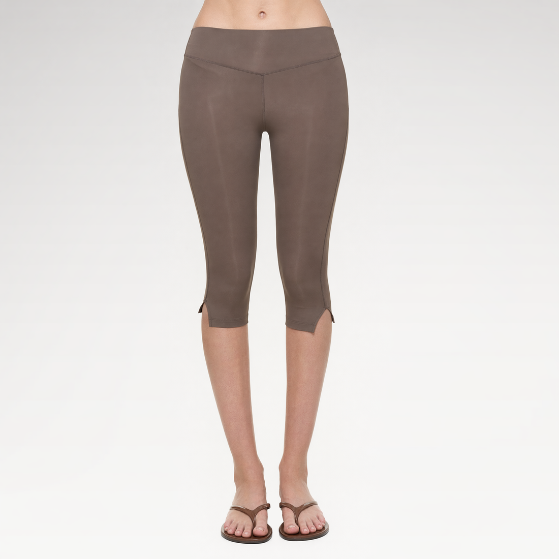 Bare-Feel Slit Capri Pants