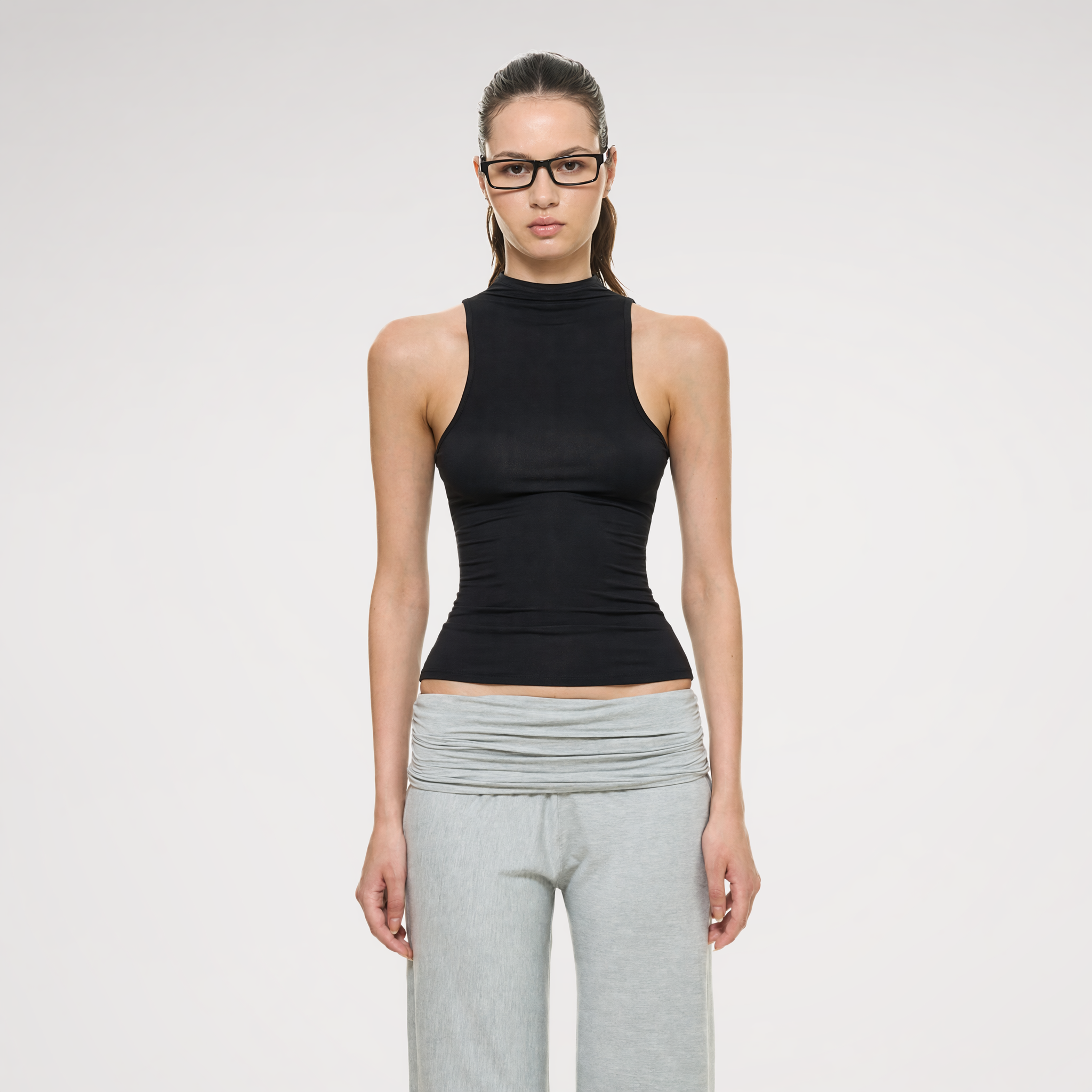 Knitted Semi-High Neck Vest