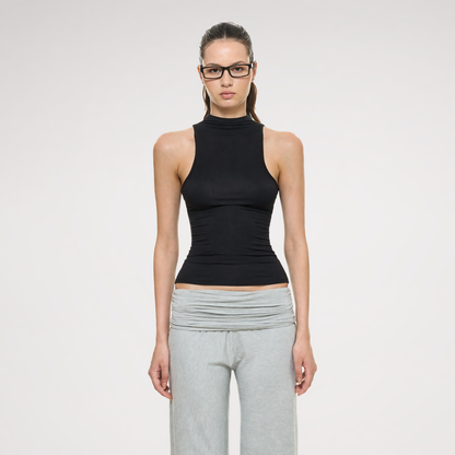 Knitted Semi-High Neck Vest