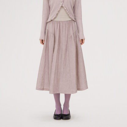 Crinkled Tiered Midi Skirt
