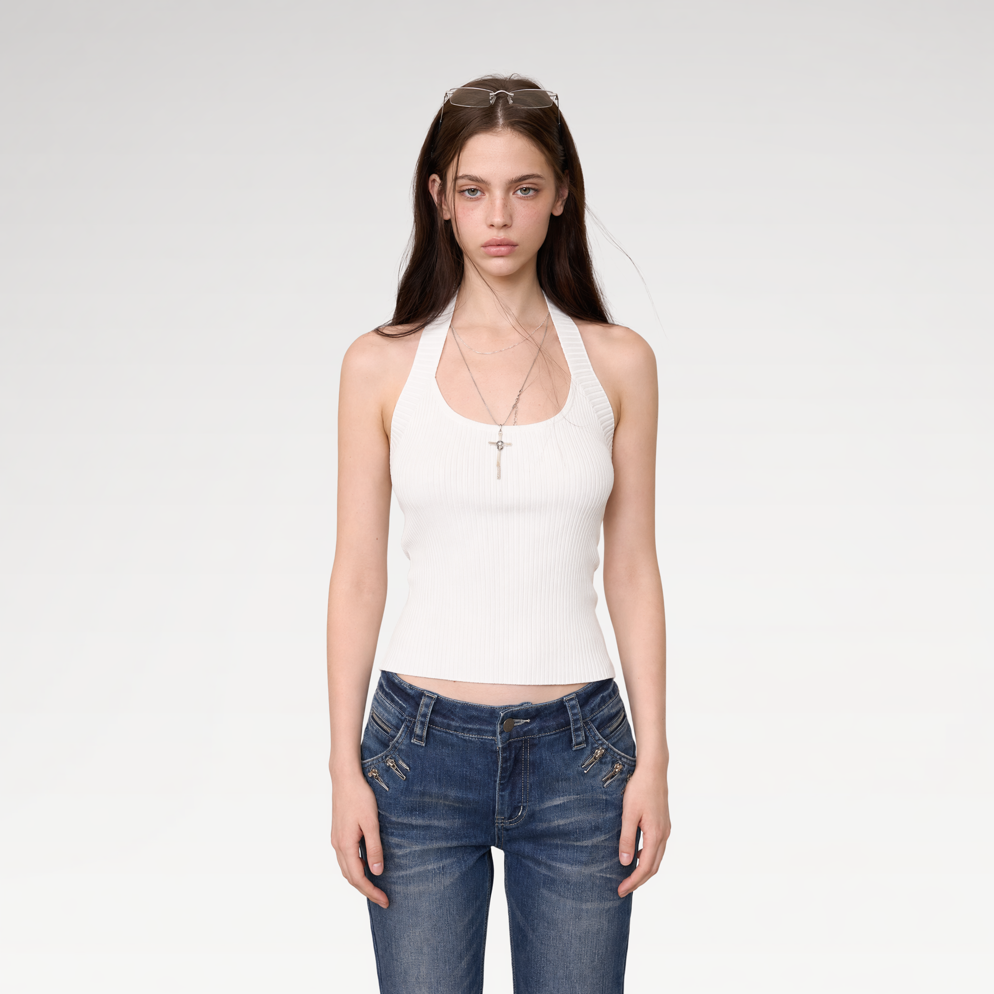 Wide Strap Halter Tank