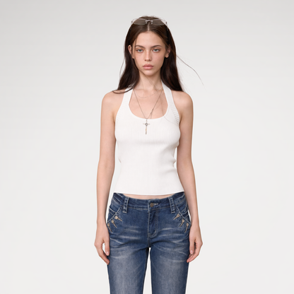 Wide Strap Halter Tank