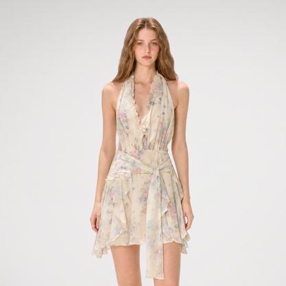 Blossom Ruffle Halter Dress
