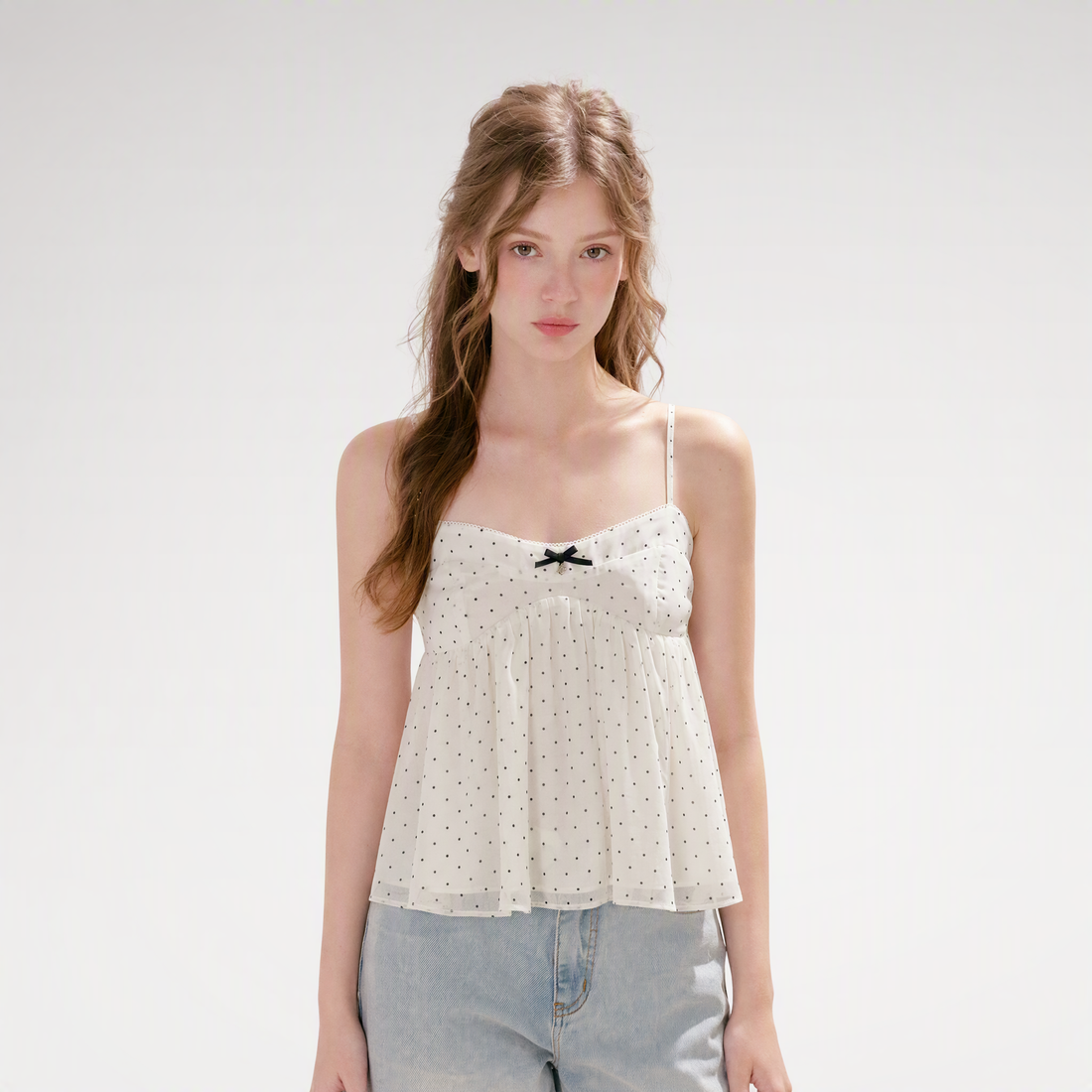 Polka Dot Ruffle Cami