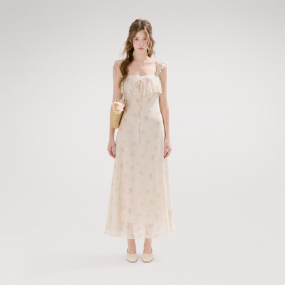 Rose Print Lace Dress