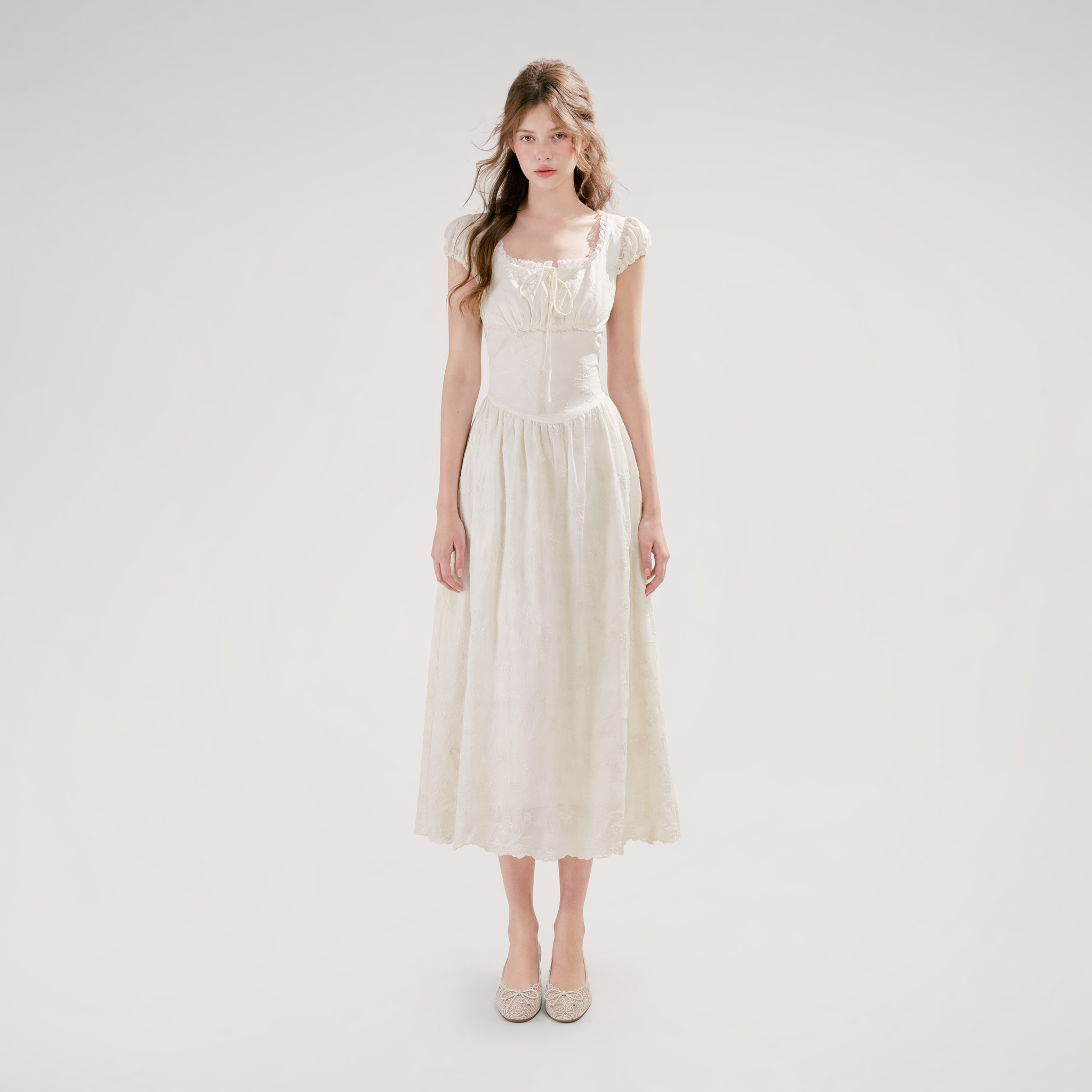 Lace Embroidered Midi Dress