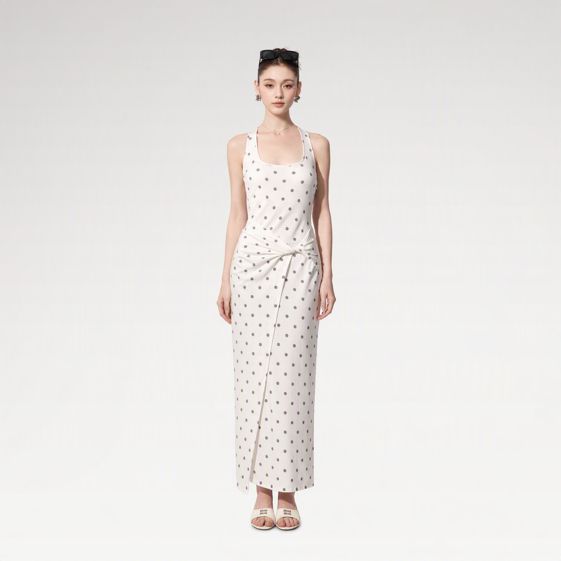Polka Dot Twist-Knot Dress