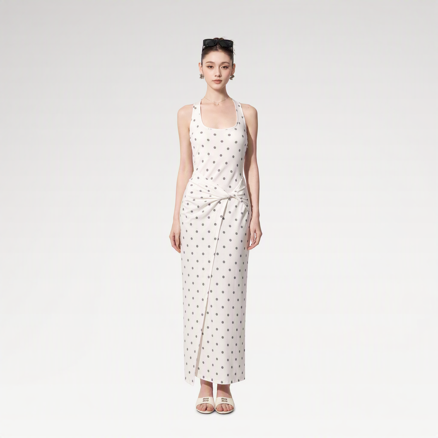 Polka Dot Twist-Knot Dress