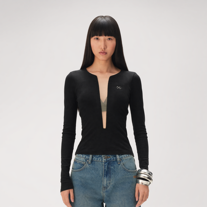 Mesh V-Neck Slim Tee