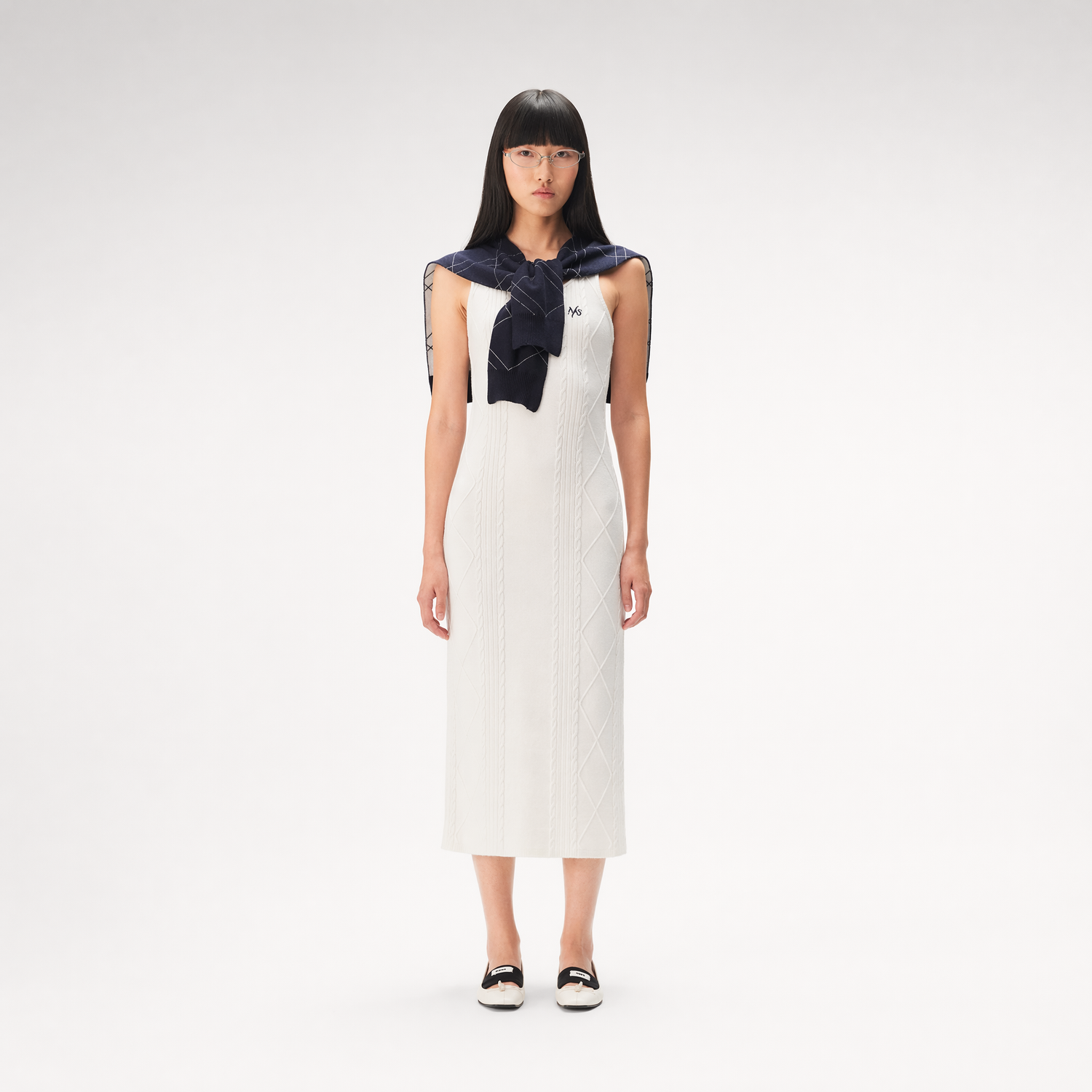 Wool Cable Knit Dress