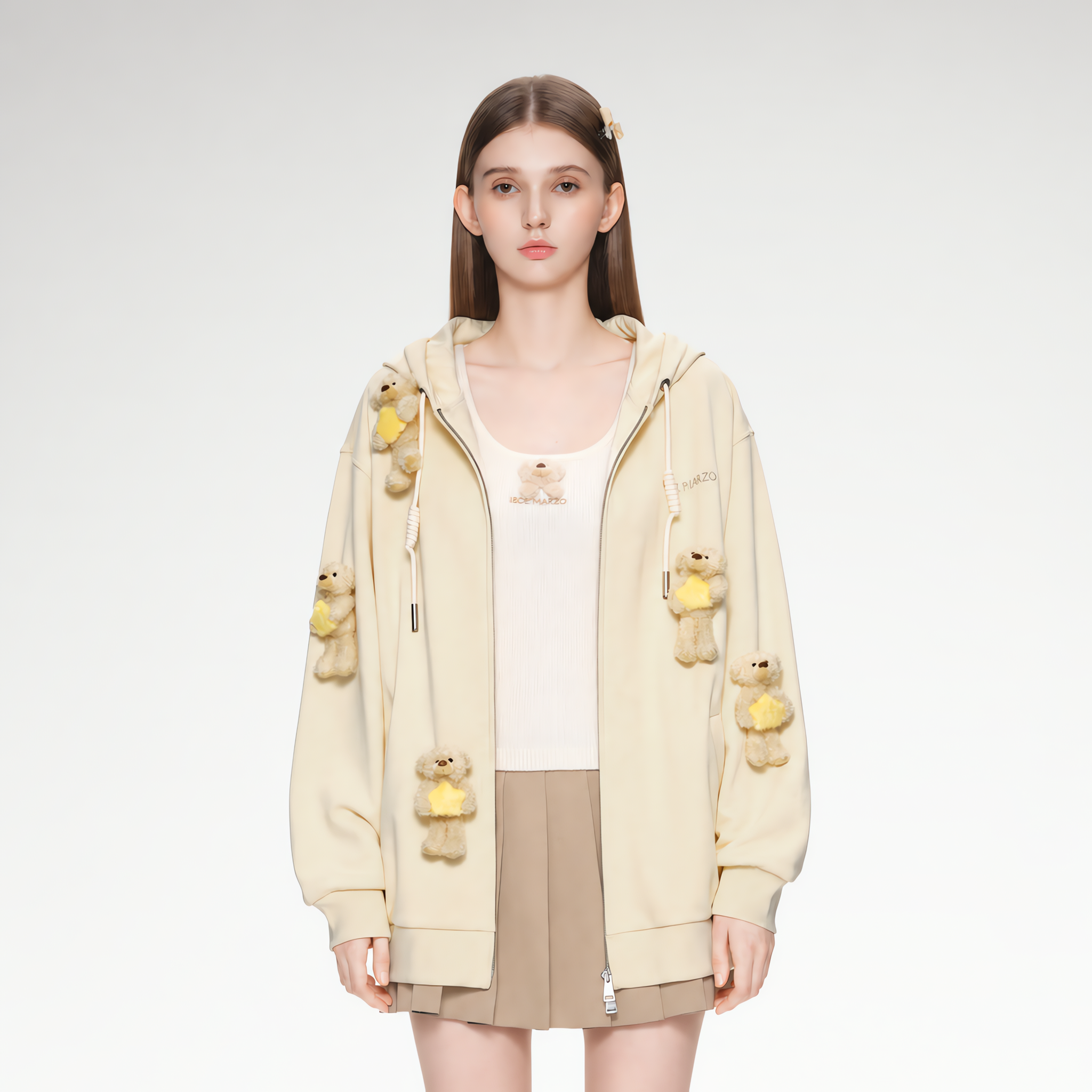 Bear Star Embroidered Hoodie