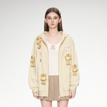 Bear Star Embroidered Hoodie