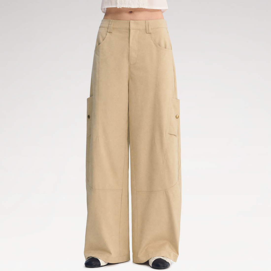 Deconstructed Curved Cargo Pants