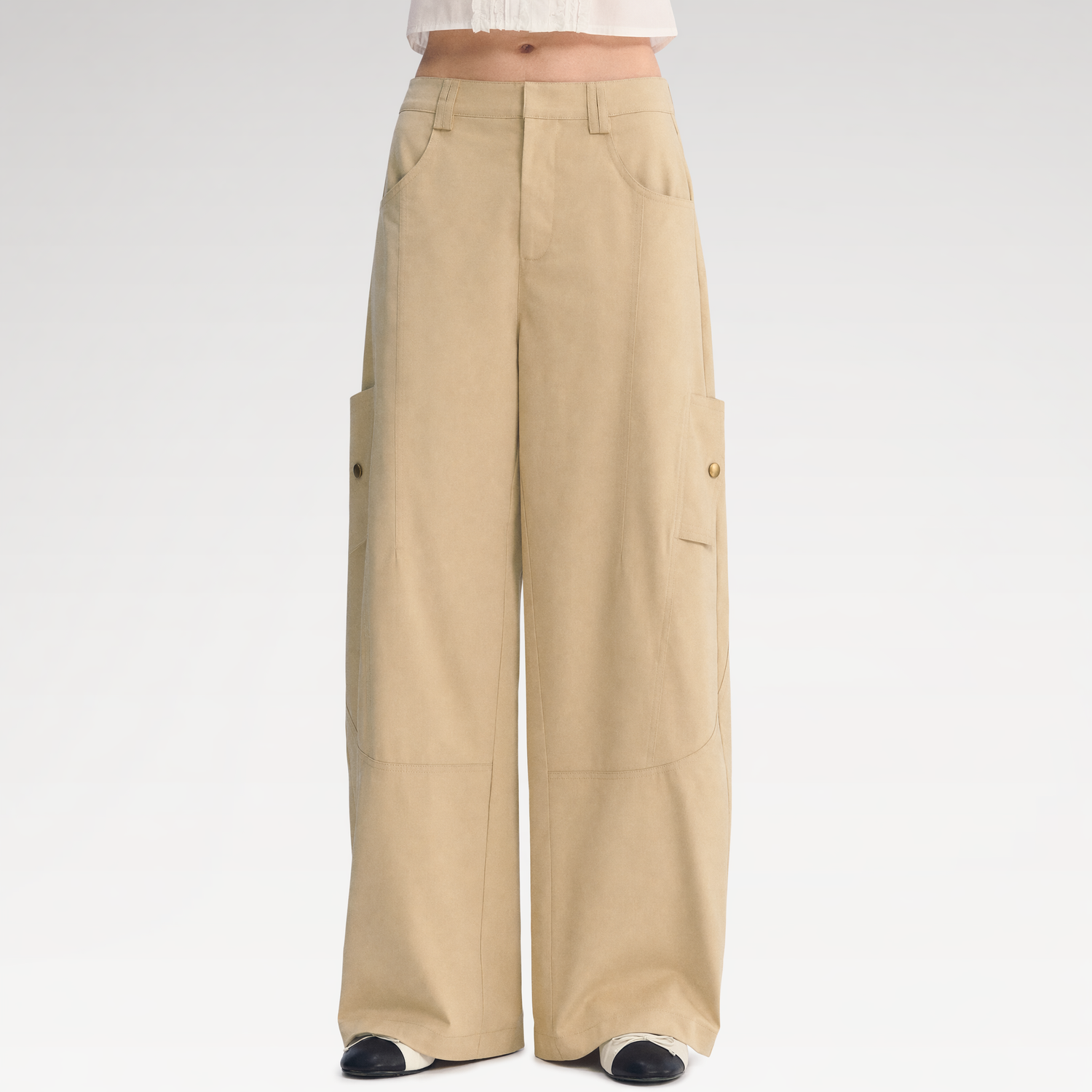 Deconstructed Curved Cargo Pants