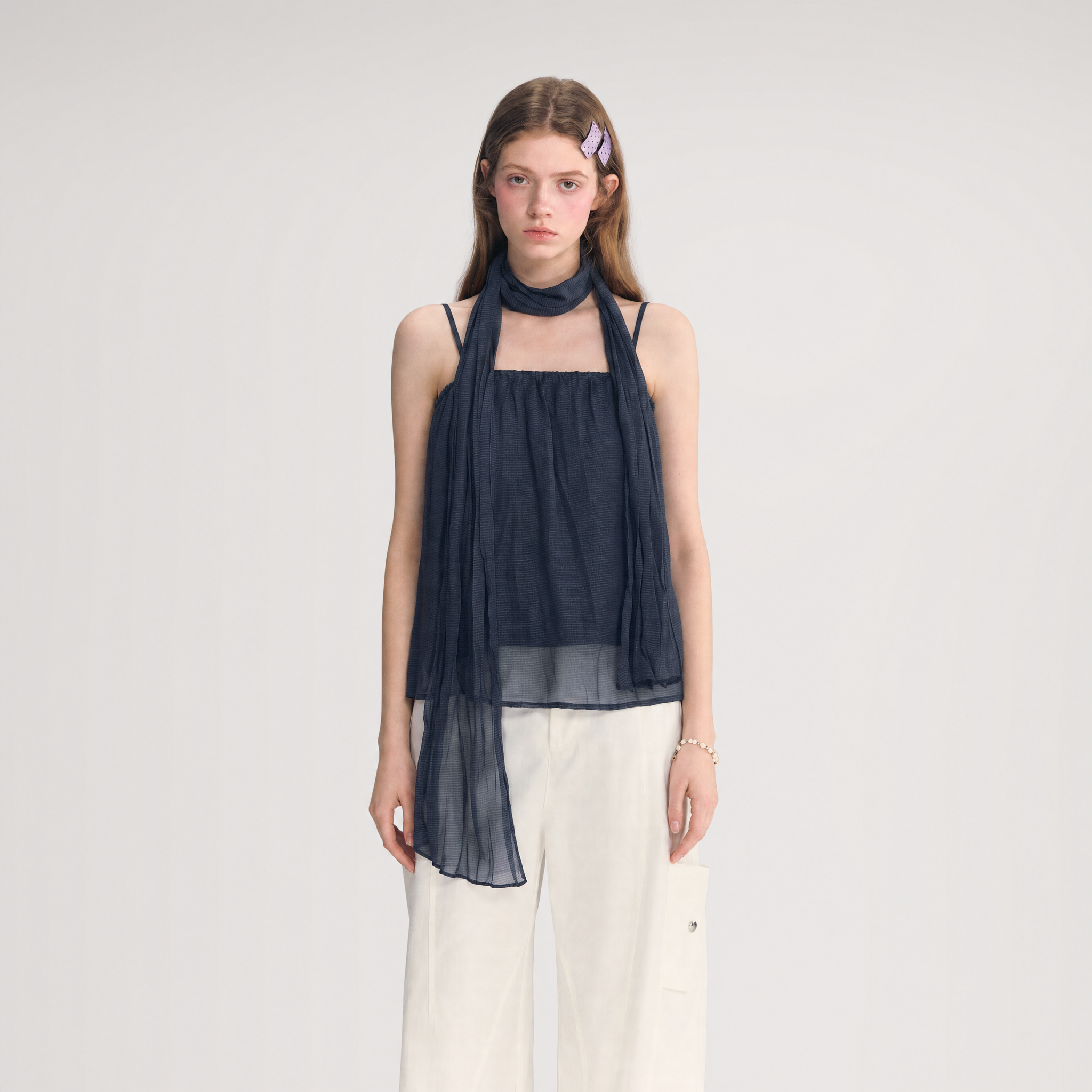 Chiffon Draped Cami Top