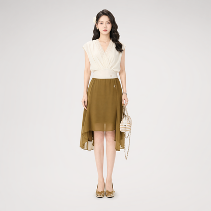 Layered Chiffon A-Line Skirt