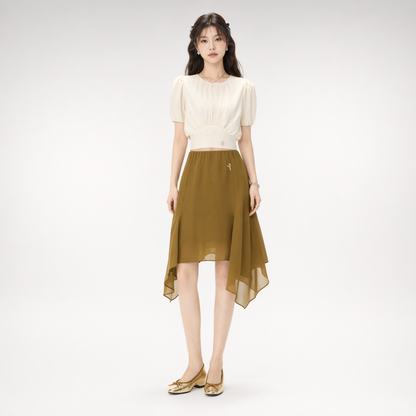 Layered Chiffon A-Line Skirt