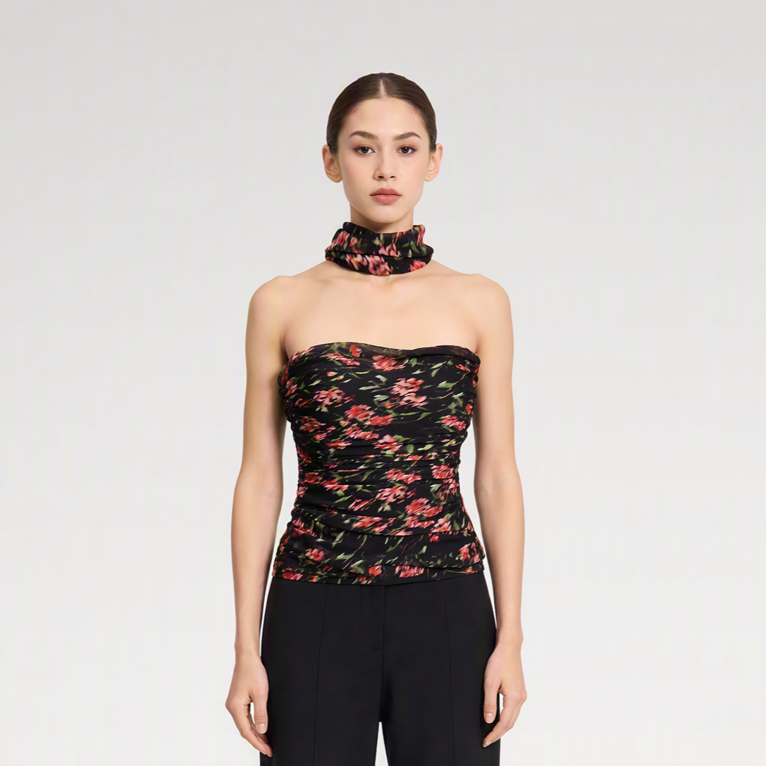 Ruched Strapless Bustier Top