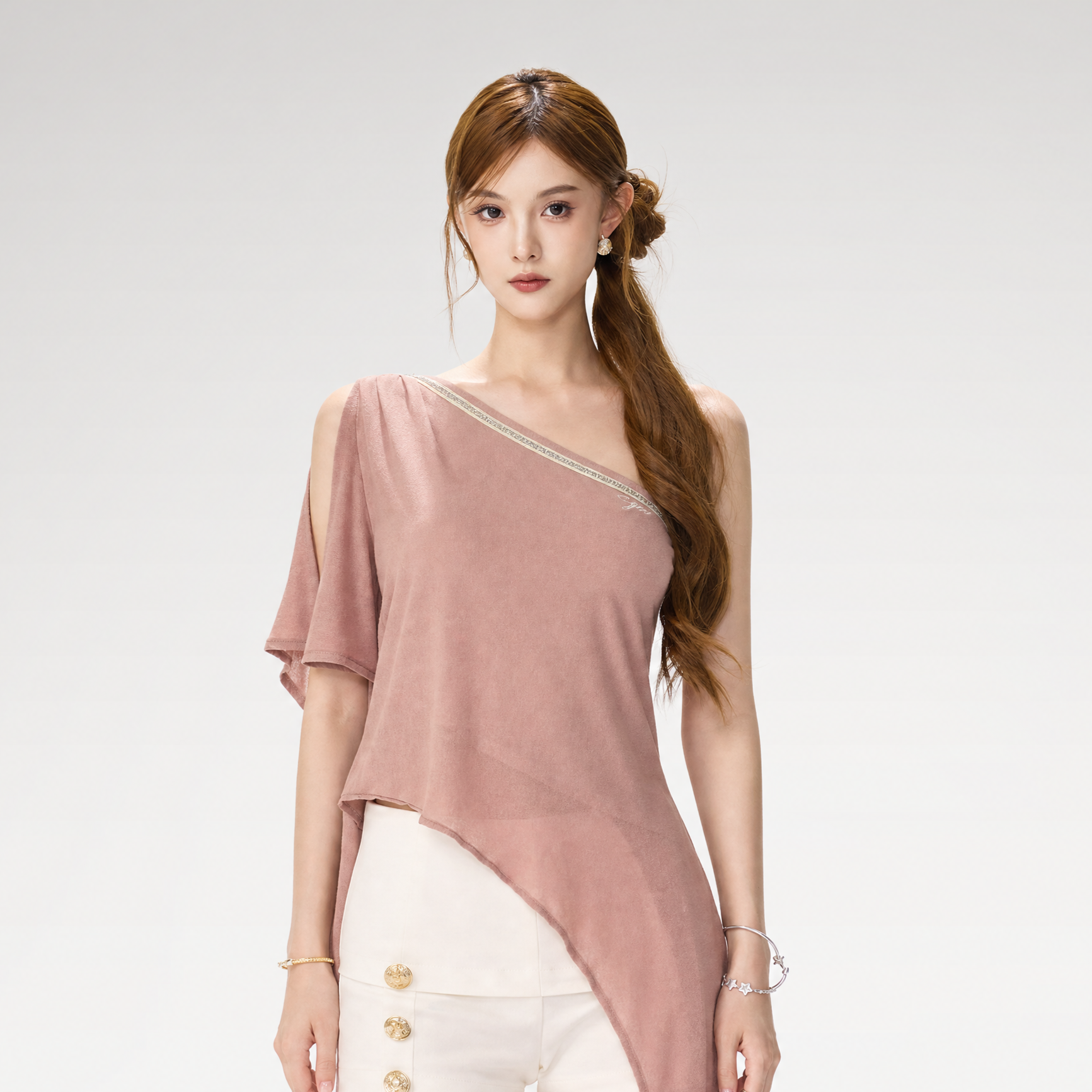 Rhinestone Shoulder Tee