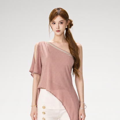 Rhinestone Shoulder Tee