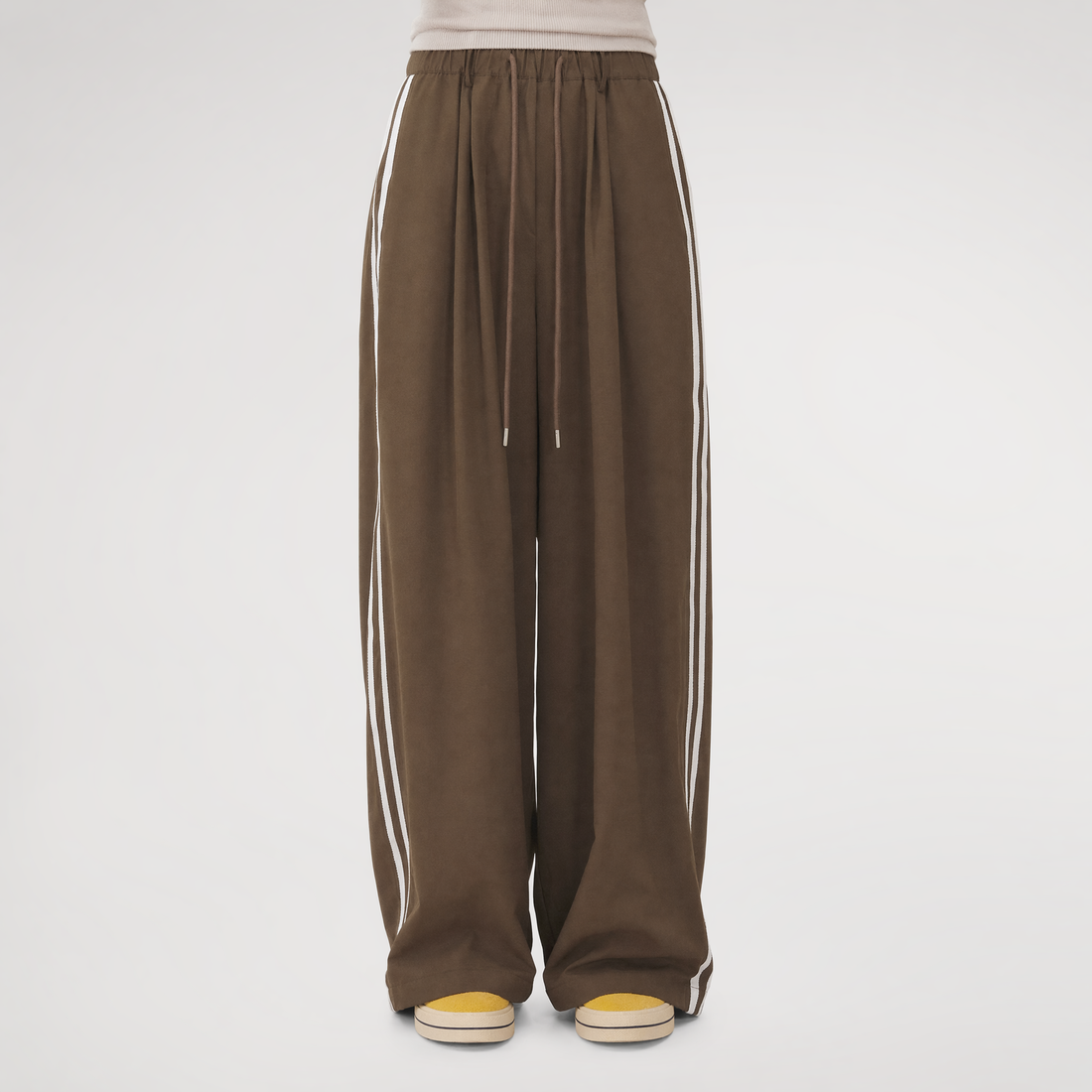 Stripe Tape Wide-Leg Pants
