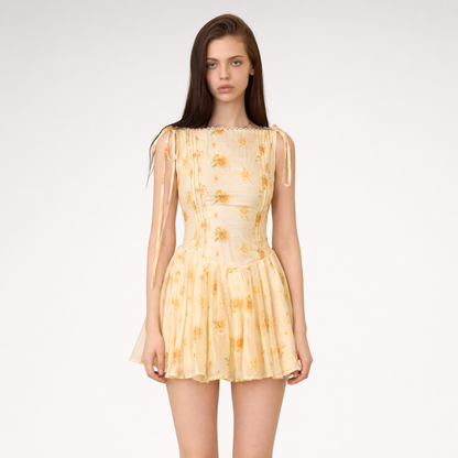 Daisy Embroidered Mini Dress