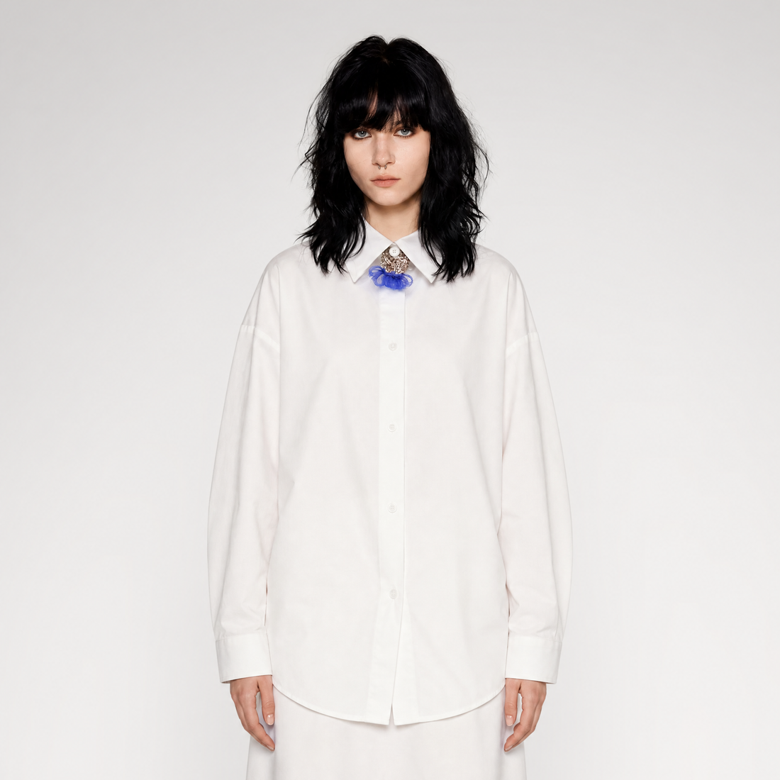 Cotton Blend Cocoon Shirt