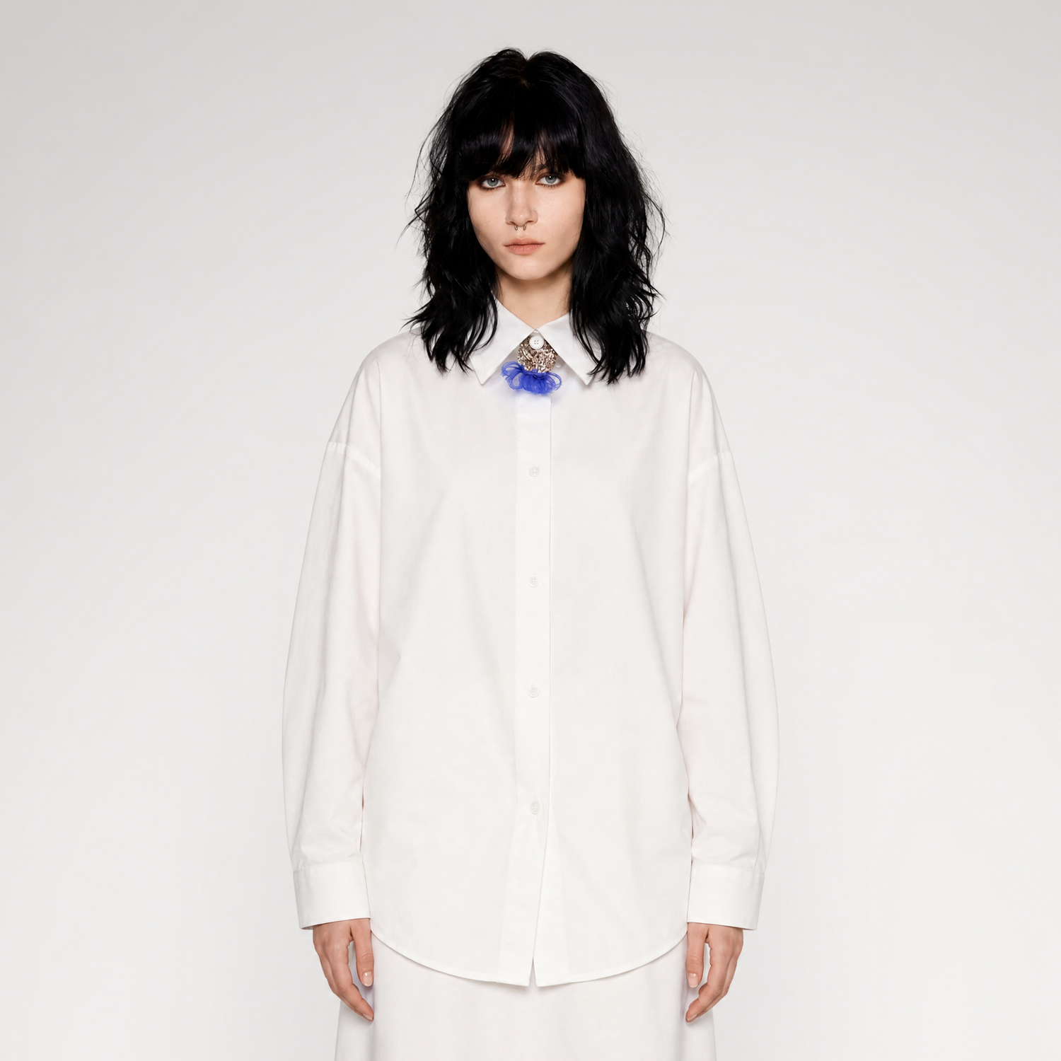 Cotton Blend Cocoon Shirt