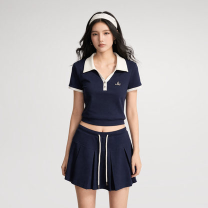 Contrast Polo Set