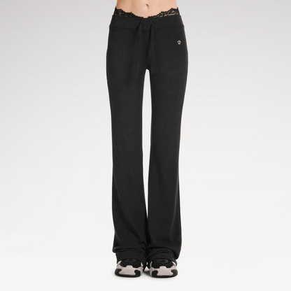 Lace Trim Slim Pants