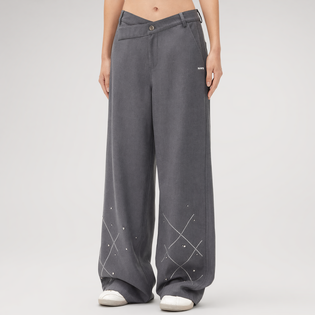 Asymmetric Wide-Leg Pants