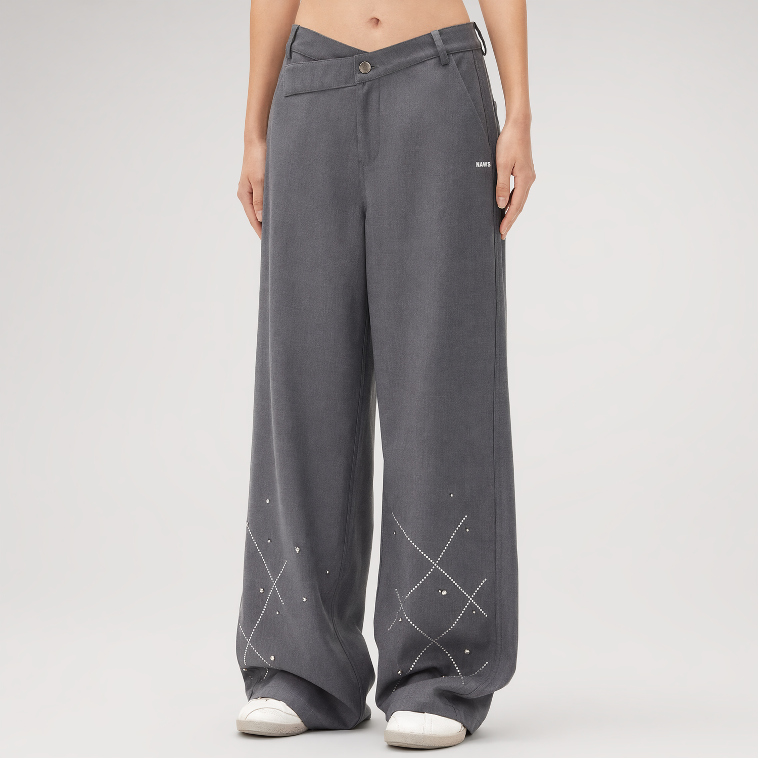 Asymmetric Wide-Leg Pants