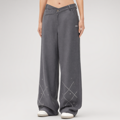 Asymmetric Wide-Leg Pants