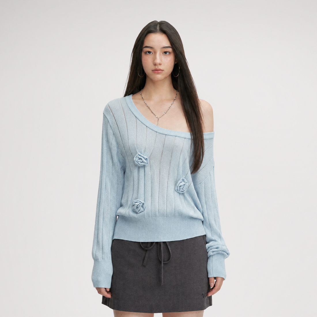 Asymmetric Flower Knit