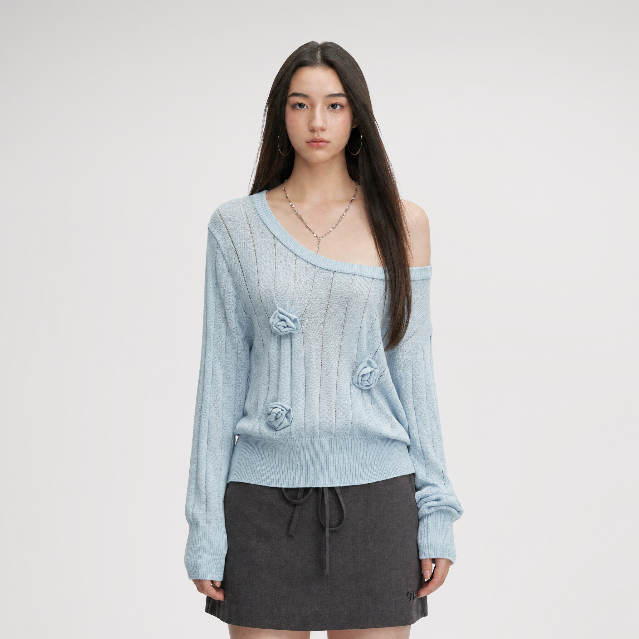 Asymmetric Flower Knit