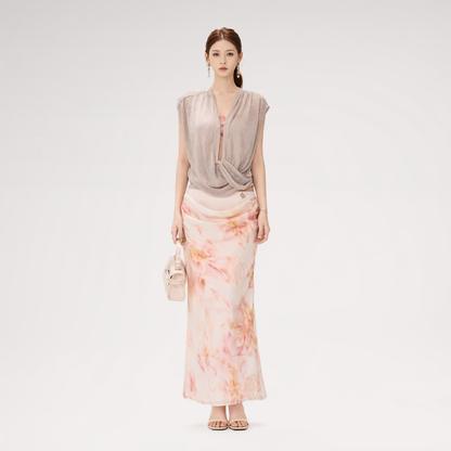 Floral Satin Mermaid Skirt