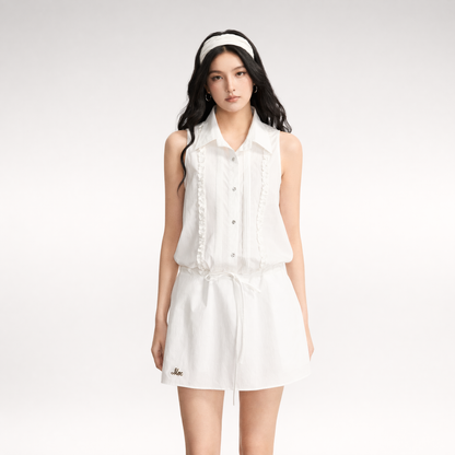 Lace Trim Shirt Dress