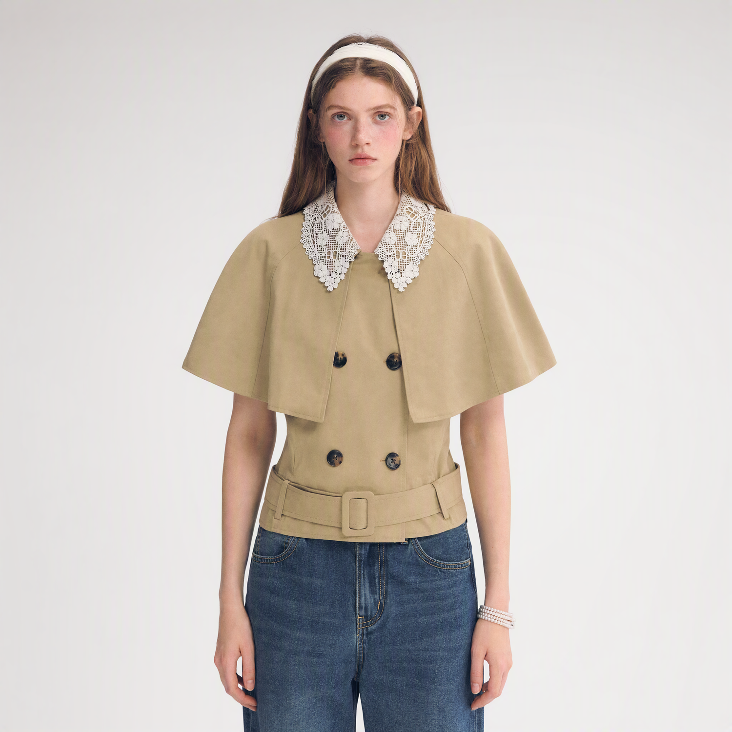 Detachable Lace Collar Cape