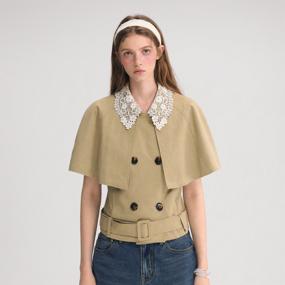 Detachable Lace Collar Cape