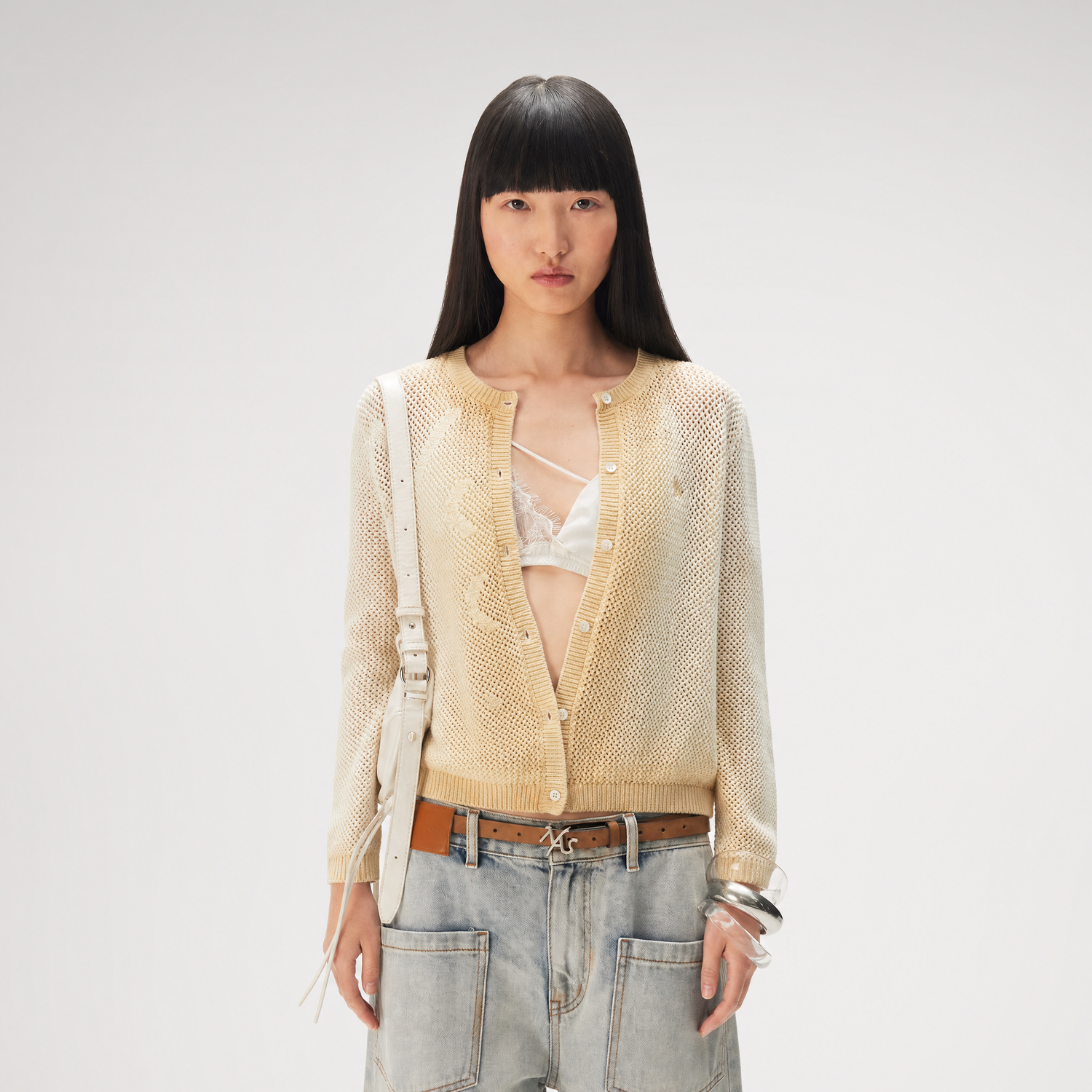 Cotton Openwork Cardigan