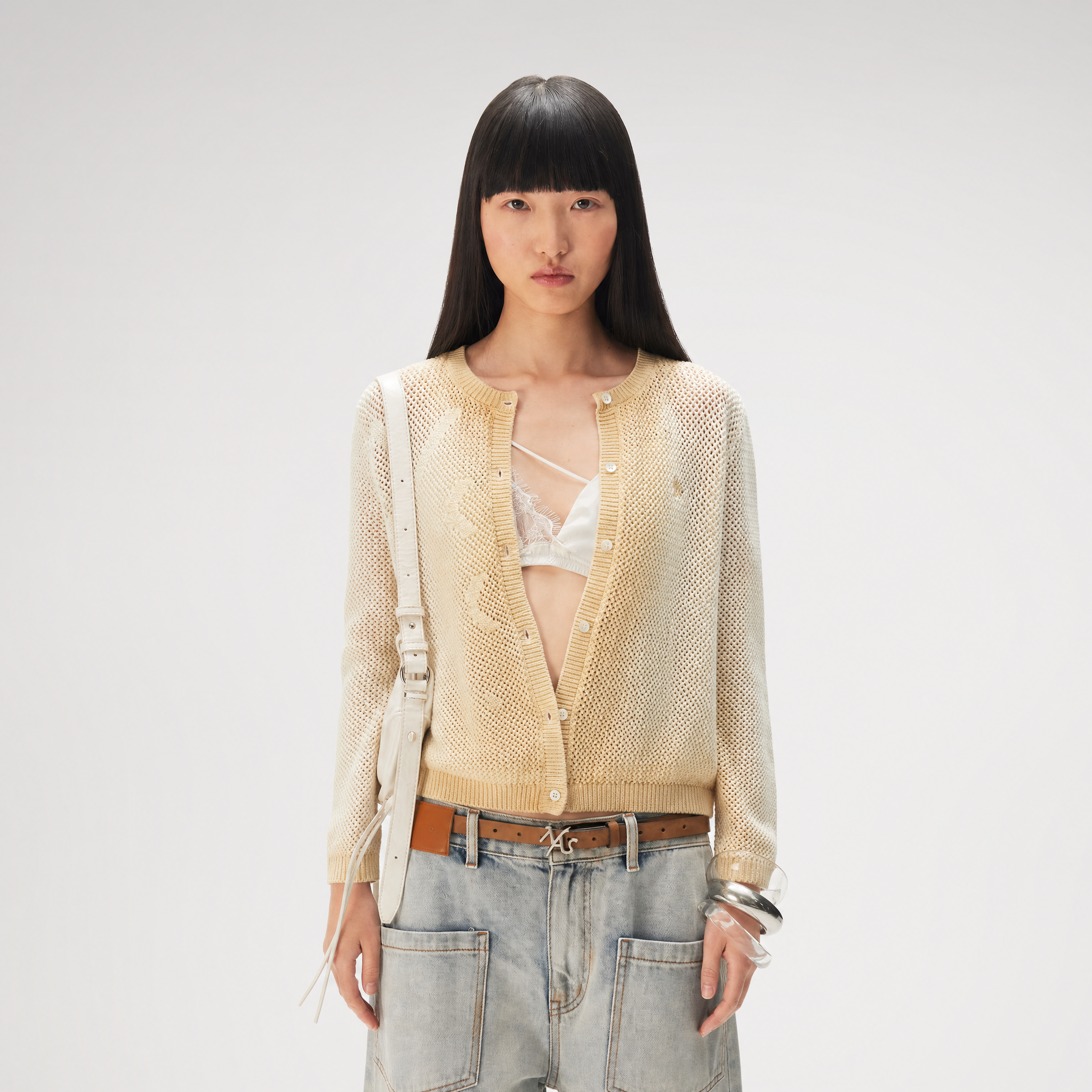 Cotton Openwork Cardigan