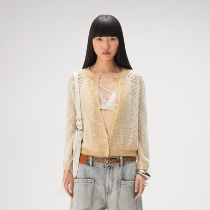 Cotton Openwork Cardigan