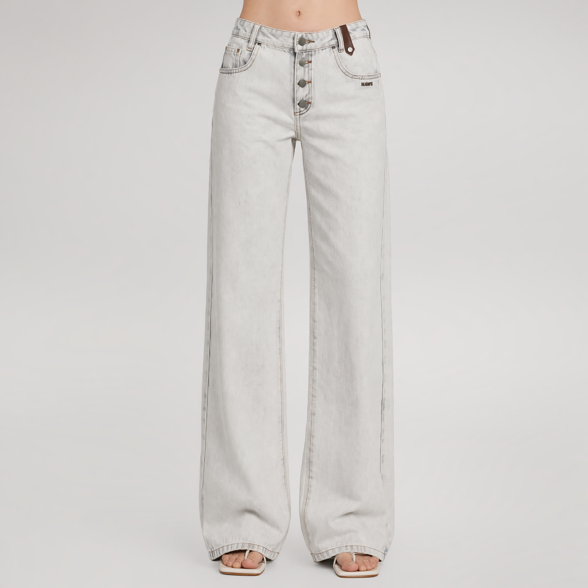 Washed Straight-Leg Jeans