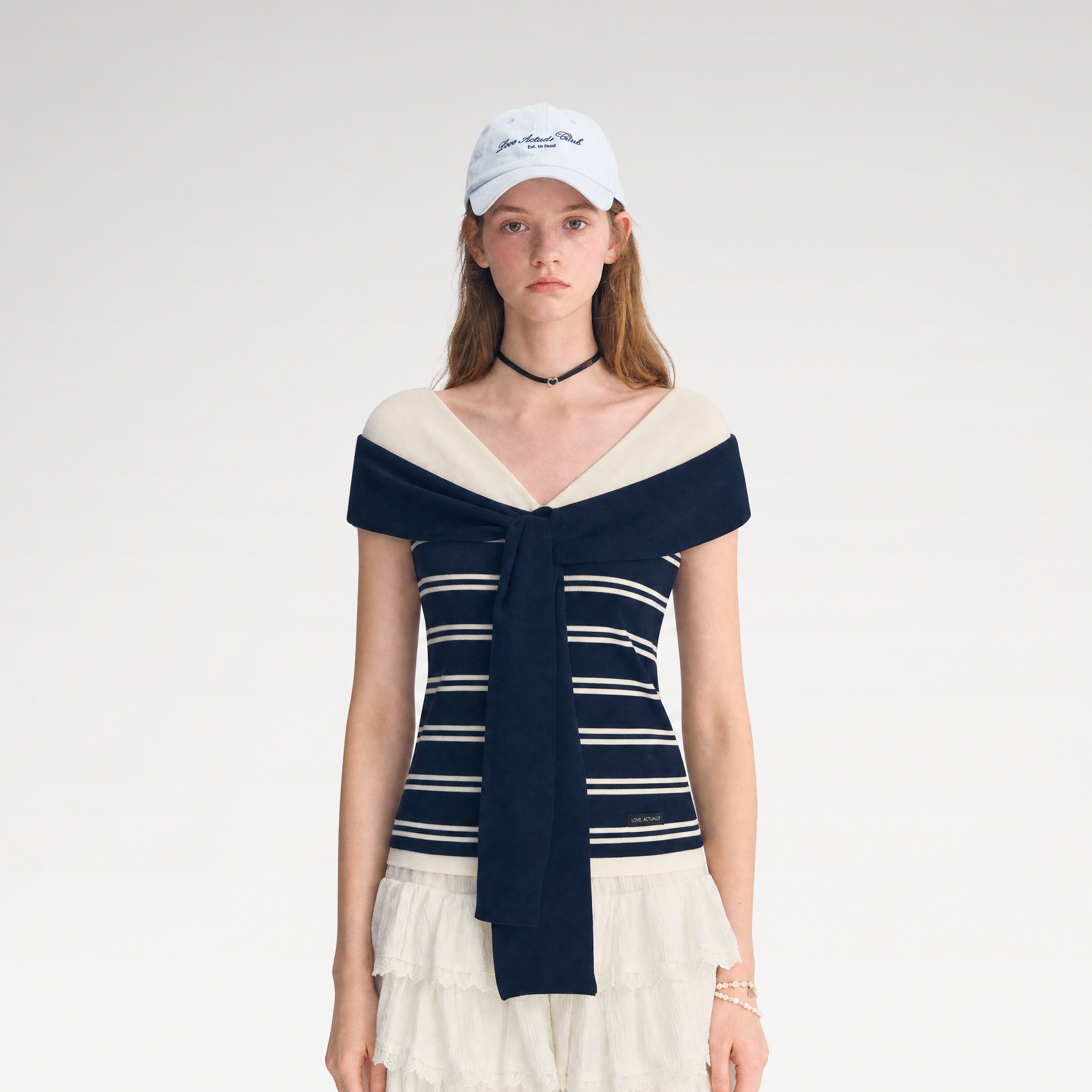 Colorblock Off-Shoulder Tee