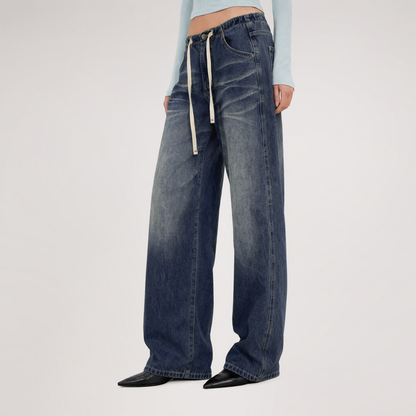 Vintage Wash Wide-Leg Jeans