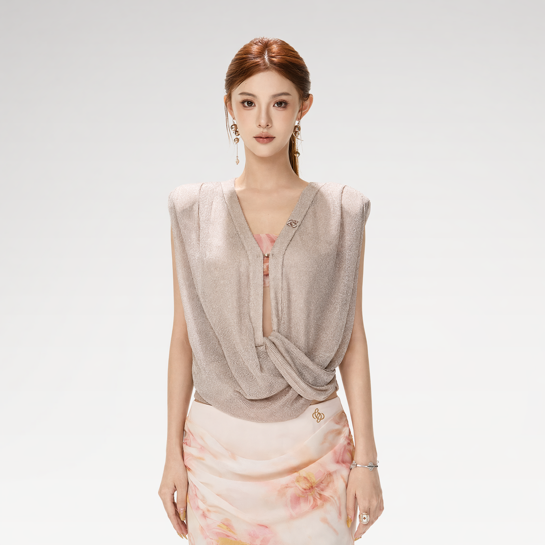 Shimmer Knit Twist Top