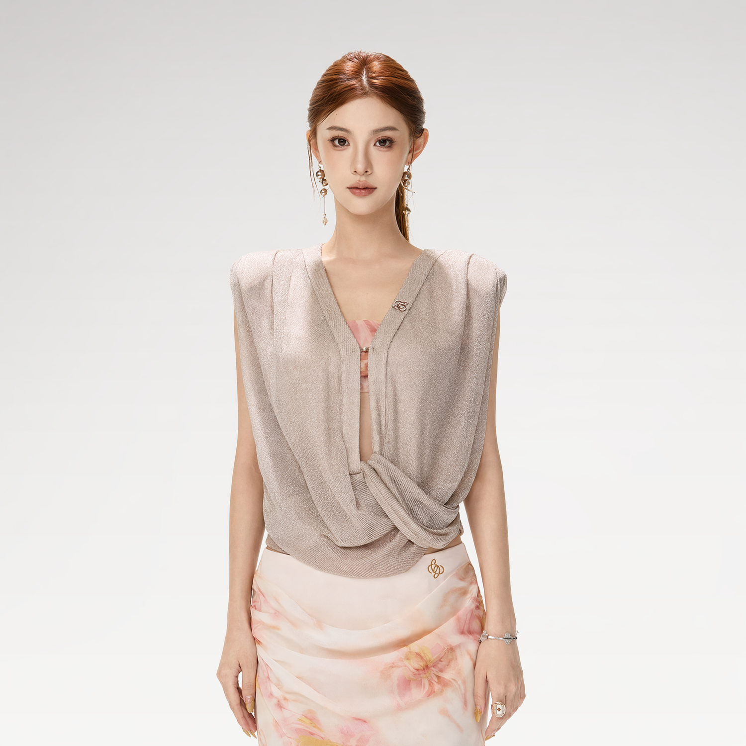 Shimmer Knit Twist Top
