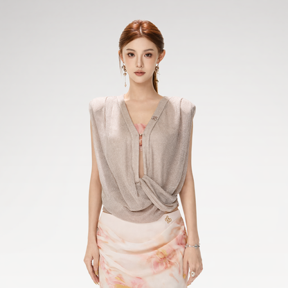 Shimmer Knit Twist Top